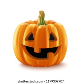 Halloween pumpkin with happy face. Vector
