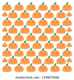 Halloween pumpkin with happy face. Vector cartoon Illustration.