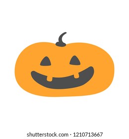 Halloween pumpkin with happy face. Vector illustration.