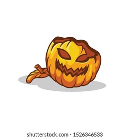 Halloween pumpkin with happy face vector illustration