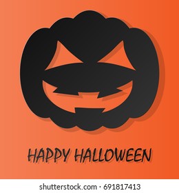 Halloween pumpkin with happy halloween text