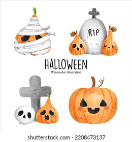 halloween pumpkin, happy halloween vector illustration