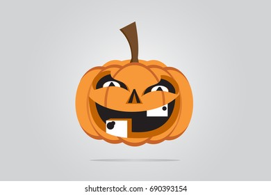 Halloween pumpkin. Happy Halloween! Vector illustration.