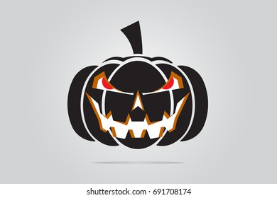 Halloween pumpkin. Happy Halloween! Vector illustration.