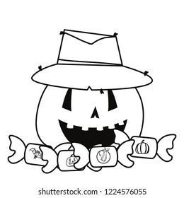 halloween pumpkin with hat