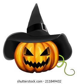 Halloween pumpkin with hat