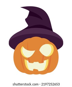 halloween pumpkin with hat icon
