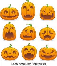 Halloween pumpkin head icon avatar collection