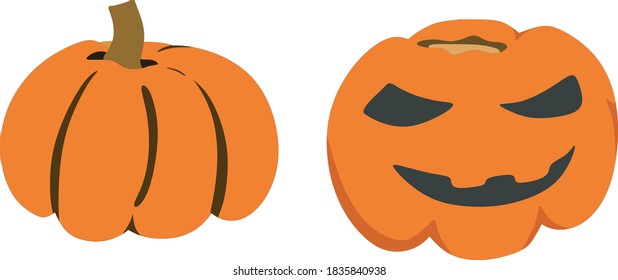 Halloween Pumpkin Head Illustration with Vector 