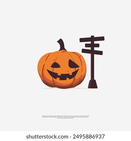 Halloween pumpkin head illustration. Vector cartoon carved jack-o-lantern isolated Horror emoticons. Emoji art. Flat style icon. Facial expressions. Isolated vector illustration on white background