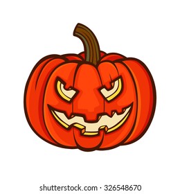 Halloween pumpkin head jack lantern. Pumpkin sign, pumpkin icon, pumpkin logo. Pumpkin in vector isolated on white background.