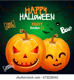 Halloween pumpkin head jack lantern poster