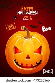 Halloween pumpkin head jack lantern poster