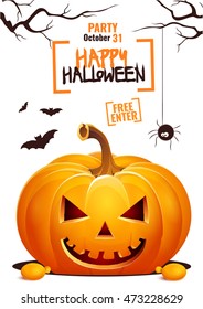 Halloween pumpkin head jack lantern poster