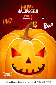 Halloween pumpkin head jack lantern poster