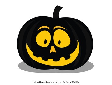 Halloween pumpkin head jack lantern on white background.