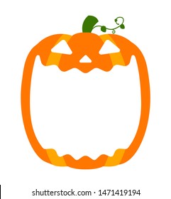 Halloween Pumpkin Head (jack O Lantern) Illustration (mouth Open) / Text Space 