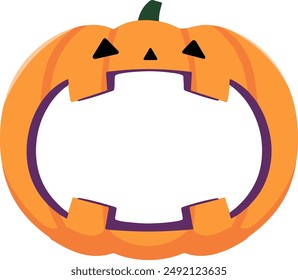 Halloween pumpkin head (jack o lantern) illustration (mouth open) .text space