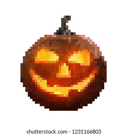 Halloween, pumpkin head, Jack head in pixel art, 8 bit, 16 bit