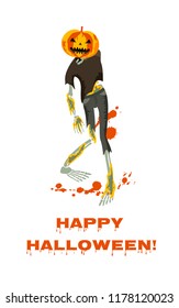 Halloween Pumpkin Head Man