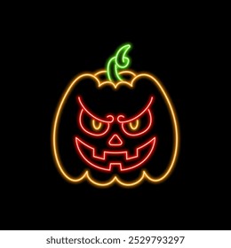 Halloween cabeça de abóbora neon efeito