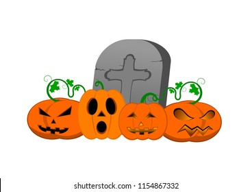 Halloween pumpkin head vector