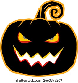 halloween pumpkin head vector decoration with color