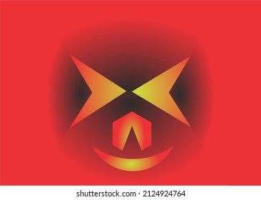 halloween pumpkin head vector illustration