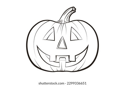 Halloween pumpkin head vector sketch isolated on a white background