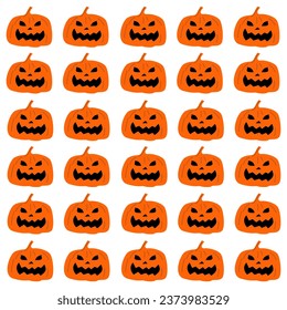 Halloween Pumpkin Heads Vintage Pattern Texture Background