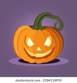 Halloween pumpkin, holiday decoration, vector
