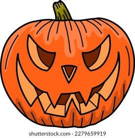 Halloween pumpkin horror face vector symbol