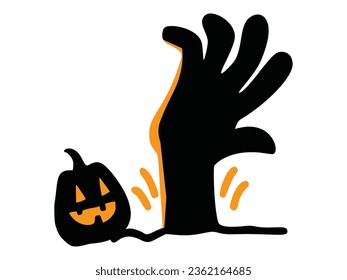 Halloween pumpkin horror hand vector design