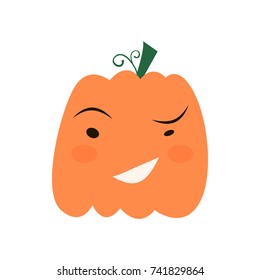 Halloween pumpkin icon, Emotion Variation. Simple flat style design elements. Set of silhouette spooky horror images of pumpkins.