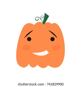 Halloween pumpkin icon, Emotion Variation. Simple flat style design elements. Set of silhouette spooky horror images of pumpkins.