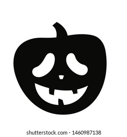 Halloween pumpkin icon with face.