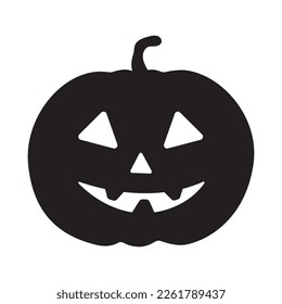 Halloween pumpkin icon flat design isolated vector illustration on white background.