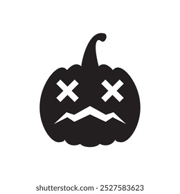 Halloween pumpkin icon flat design