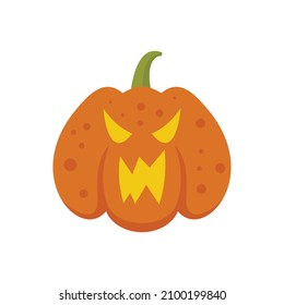Halloween pumpkin icon. Flat illustration of halloween pumpkin vector icon isolated on white background