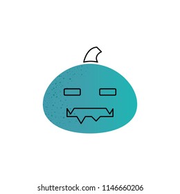 Halloween pumpkin icon in flat line style. Vector illustration