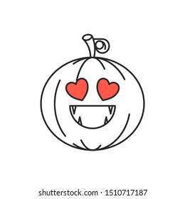 Halloween pumpkin icon. Flat style. Isolated on white background. 