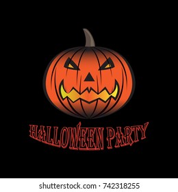 Halloween pumpkin icon flat style