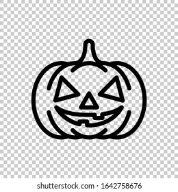 halloween pumpkin icon flat vector on transparent background