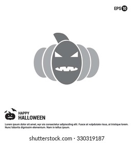 Halloween Pumpkin icon. Halloween Gray Scale Icons.  simple minimal, flat, solid, mono, monochrome, plain, contemporary style. Vector illustration web internet design elements
