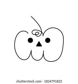 Halloween pumpkin icon. Halloween Holiday symbol, Vector illustration, Isolated on white background 