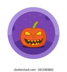 Halloween pumpkin icon illustration badge. Halloween vector icon. Ready to use for website, mobile app, presentation and any other projects. EPS10