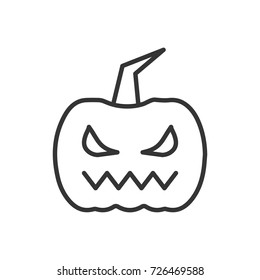 Halloween pumpkin icon, illustration isolated vector sign symbol