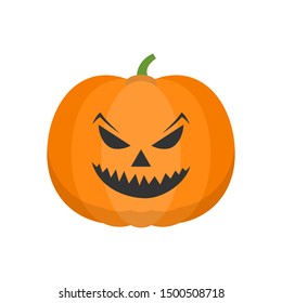 Halloween pumpkin Icon Isolated on White Background. Halloween happy pumpkin vector icons, Emotion Variation. Simple flat style design elements. Silhouette spooky horror images of pumpkins. 