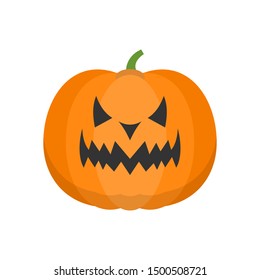 Halloween pumpkin Icon Isolated on White Background. Halloween happy pumpkin vector icons, Emotion Variation. Simple flat style design elements. Silhouette spooky horror images of pumpkins. 