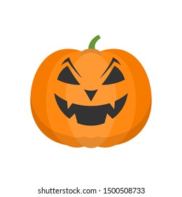 Halloween pumpkin Icon Isolated on White Background. Halloween happy pumpkin vector icons, Emotion Variation. Simple flat style design elements. Silhouette spooky horror images of pumpkins. 